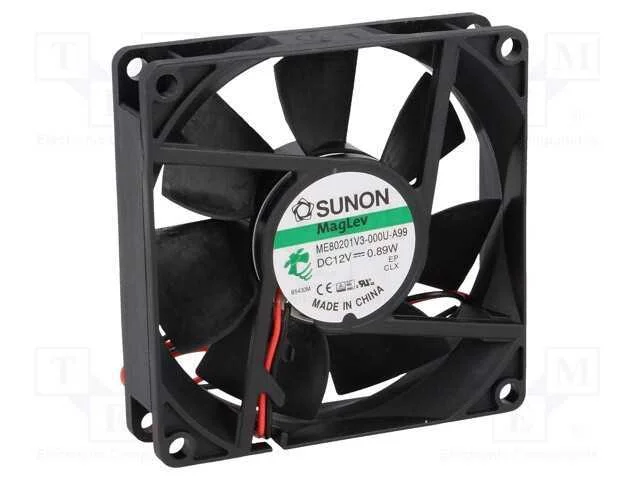 Ventilador: DC, transversal, 12VDC, 80x80x20mm, 4.