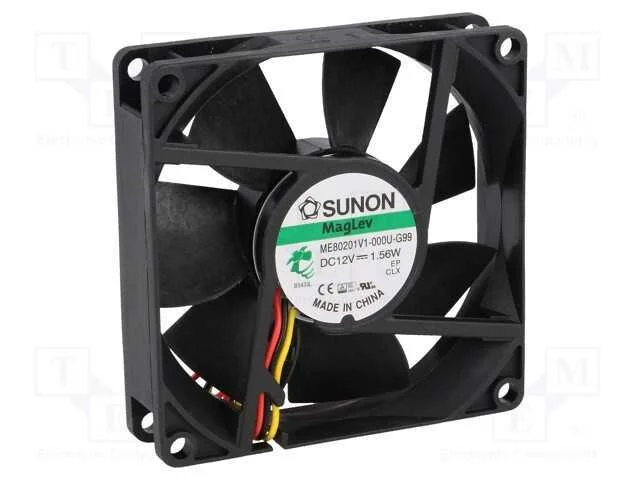 Ventilador: DC, transversal, 12VDC, 80x80x20mm, 6.