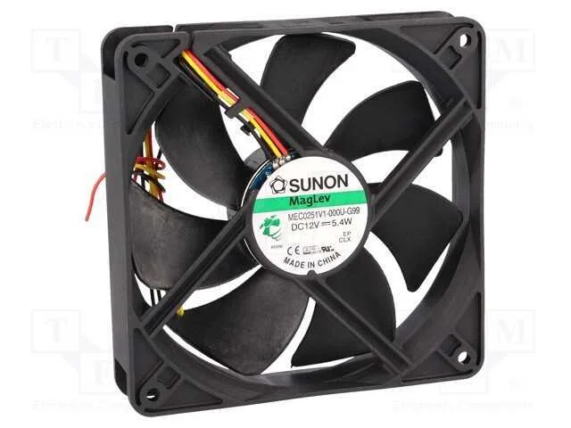 Ventilador: DC, transversal, 12VDC, 120x120x25mm,.