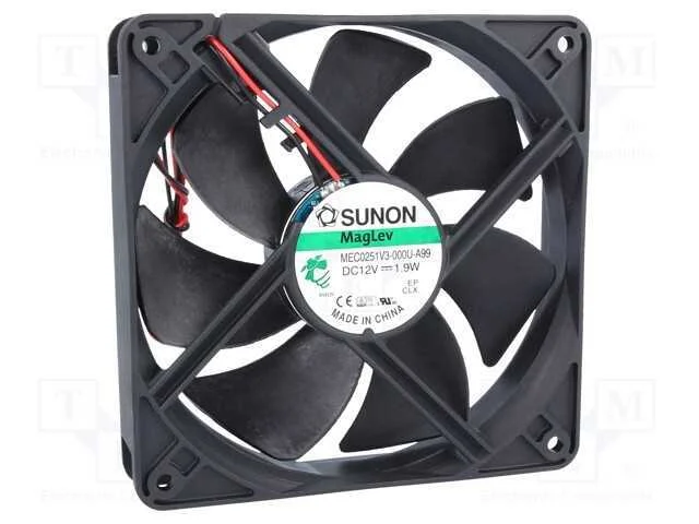 Ventilador: DC, transversal, 12VDC, 120x120x25mm,.