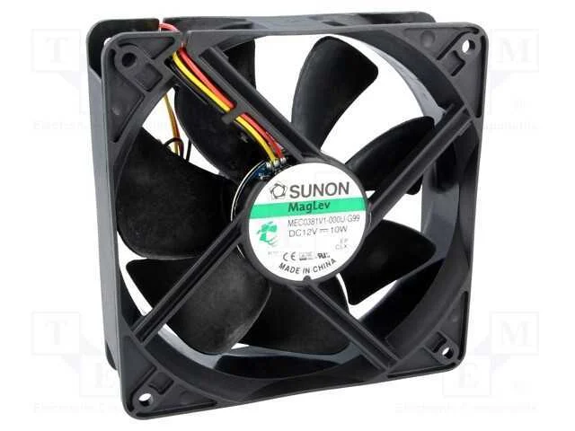 Ventilador: DC, transversal, 12VDC, 120x120x38mm,.