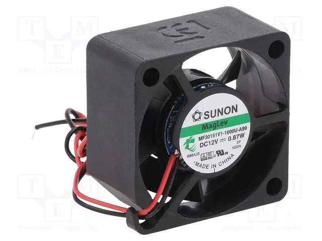 Ventilador: DC, transversal, 12VDC, 30x30x15mm, 1.