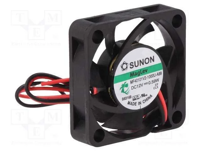Ventilador: DC, transversal, 12VDC, 40x40x10mm, 1.