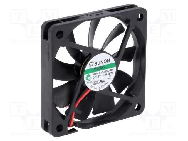 Ventilador: DC, transversal, 12VDC, 60x60x10mm, 2.