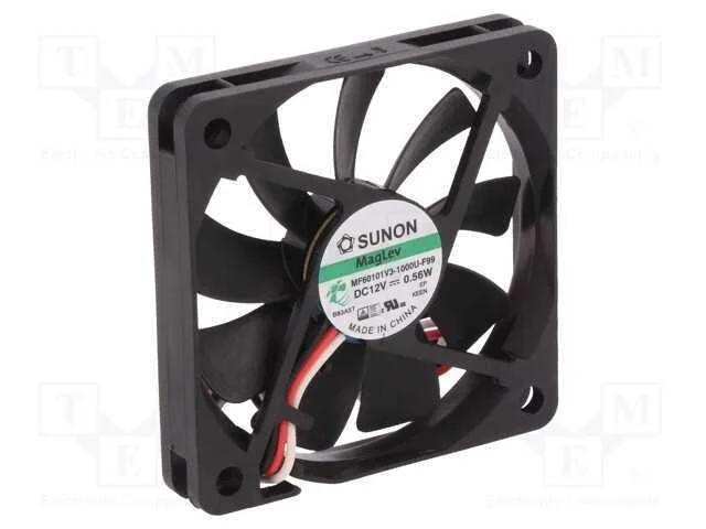 Ventilador: DC, transversal, 12VDC, 60x60x10mm, 2.