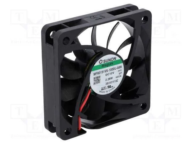 Ventilador: DC, transversal, 12VDC, 60x60x15mm, 5.