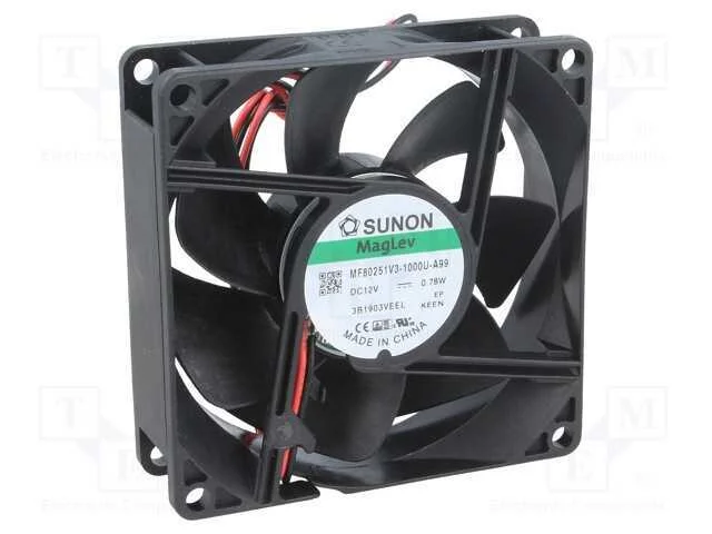 Ventilador: DC, transversal, 12VDC, 80x80x25mm, 5.