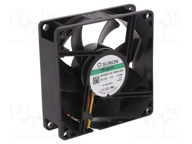 Ventilador: DC, transversal, 12VDC, 80x80x25mm, 5.