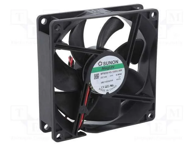 Ventilador: DC, transversal, 12VDC, 92x92x25mm, 6.