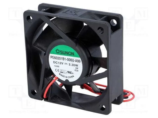 Ventilador: DC, transversal, 12VDC, 60x60x20mm, 4.