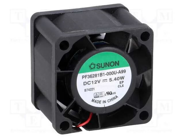 Ventilador: DC, transversal, 12VDC, 36x36x28mm, 3.