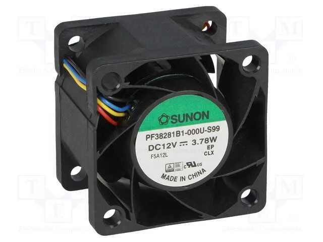 Ventilador: DC, transversal, 12VDC, 38x38x28mm, 3.