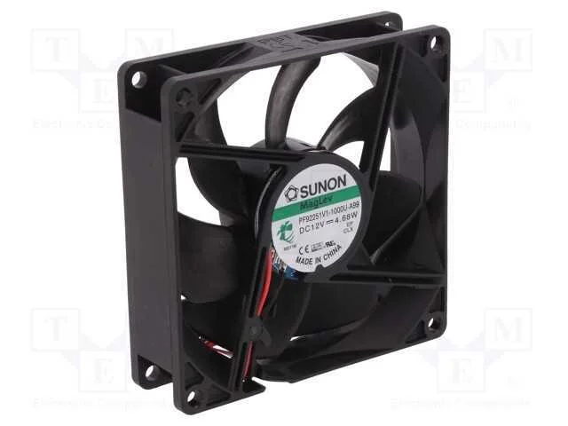 Ventilador: DC, transversal, 12VDC, 92x92x25mm, 1.