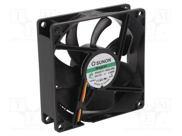 Ventilador: DC, transversal, 12VDC, 92x92x25mm, 1.