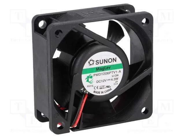 Ventilador: DC, transversal, 12VDC, 60x60x25mm, 6.