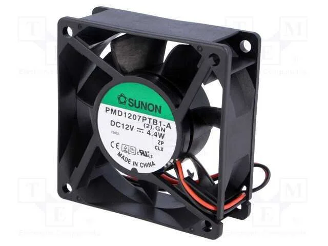 Ventilador: DC, transversal, 12VDC, 70x70x25mm, 8.