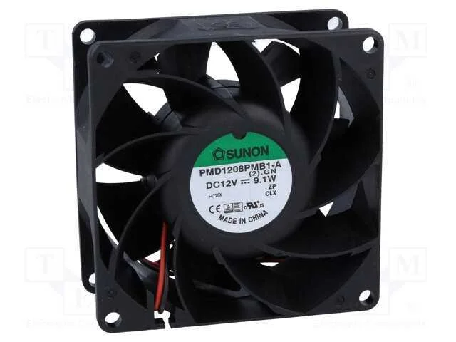Ventilador: DC, transversal, 12VDC, 80x80x38mm, 1.