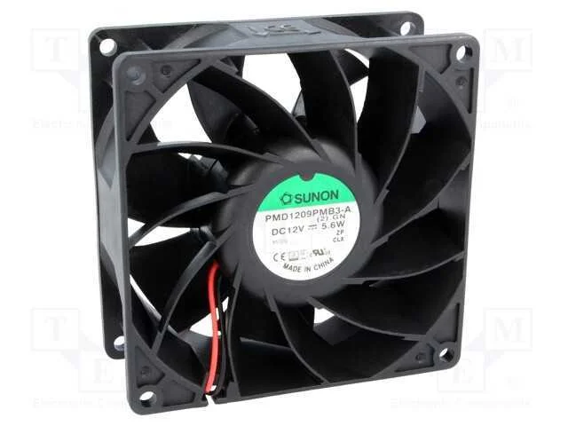 Ventilador: DC, transversal, 12VDC, 92x92x38mm, 1.