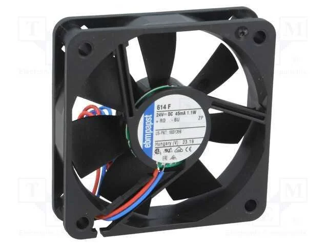 Ventilador: Dc, Transversal, 24vdc, 60x60x15mm, 29m3/H, 27dba