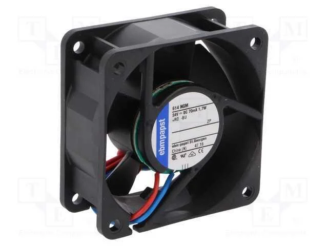 Ventilador: Dc, Transversal, 24vdc, 60x60x25mm, 35m3/H, 28dba