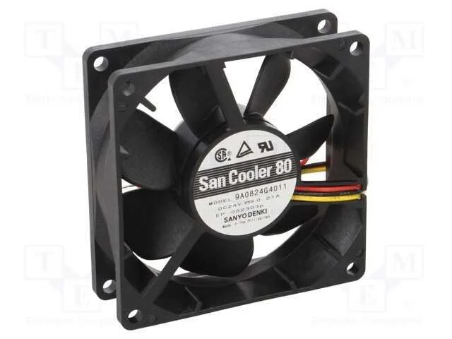 Ventilador: Dc, Transversal, 24vdc, 80x80x25mm, 90m3/H, 40dba