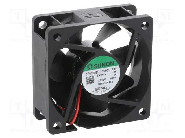 Ventilador: DC, transversal, 24VDC, 60x60x25mm, 3.