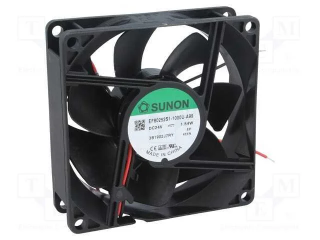 Ventilador: Dc, Transversal, 24vdc, 80x80x25mm, 69,63m3/H, 33dba