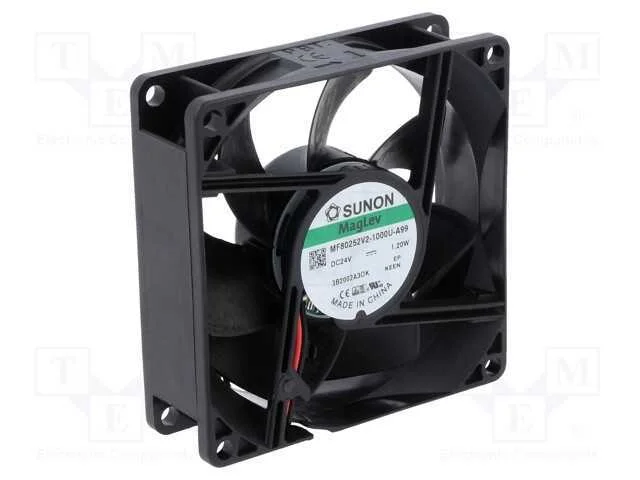 Ventilador: Dc, Transversal, 24vdc, 80x80x25mm, 61,2m3/H, 30dba