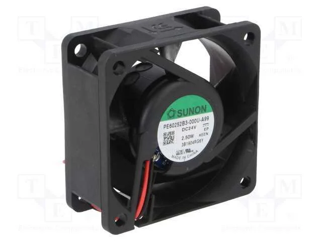 Ventilador: Dc, Transversal, 24vdc, 60x60x25mm, 49,01m3/H, 38dba