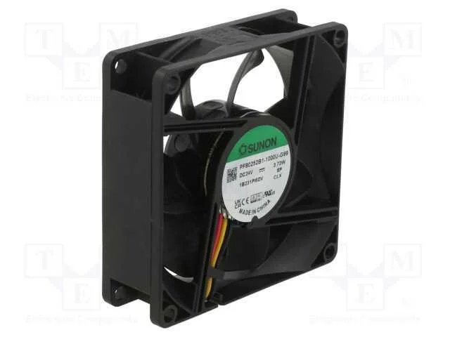 Ventilador: DC, transversal, 24VDC, 80x80x25mm, 1.