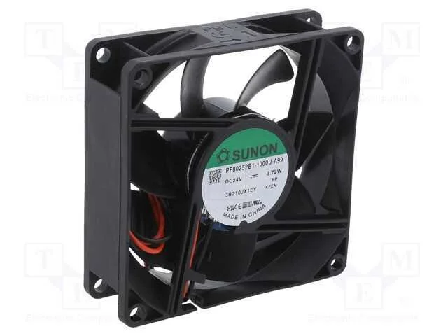 Ventilador: Dc, Transversal, 24vdc, 80x80x25mm, 102m3/H, 45,5dba