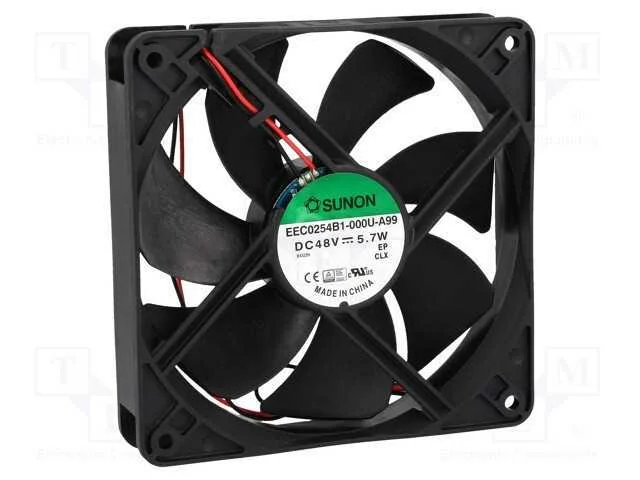 Ventilador: DC, transversal, 48VDC, 120x120x25mm,.