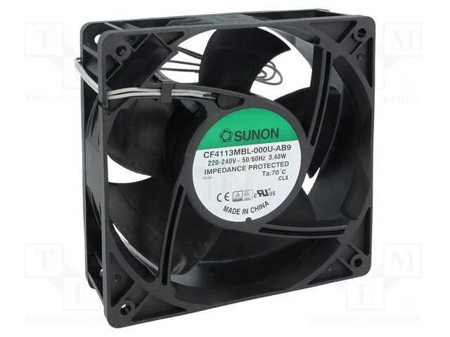 Ventilador: Ec, Transversal, 230vac, 120x120x38mm, 153,08m3/H
