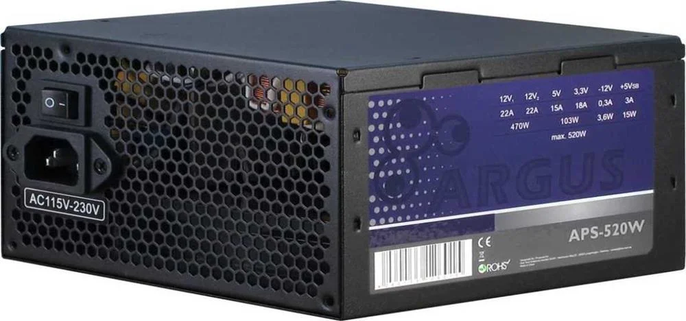 Inter-Tech Netzteil 520w Argus Aps-520w 120mm L&uuml;fter
