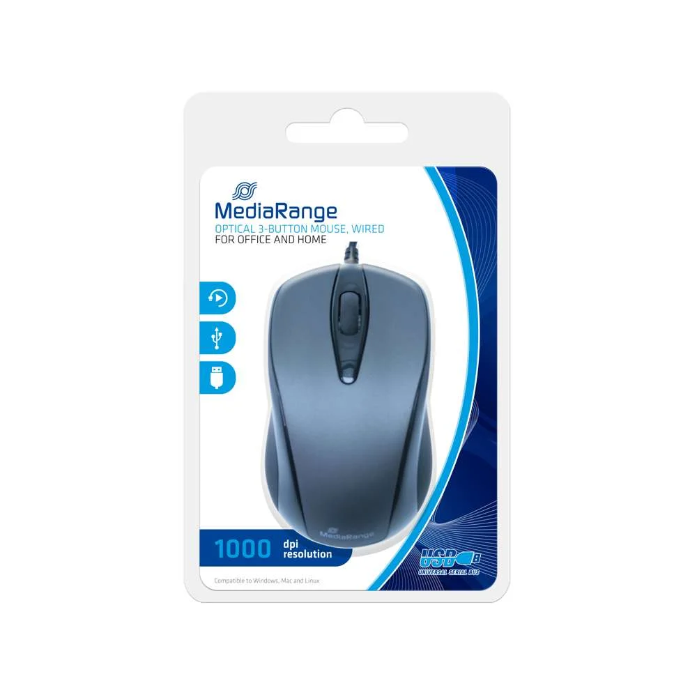 Mediarange Mros201 Rato Ambidestro Usb Type-A &Oacute;ti.