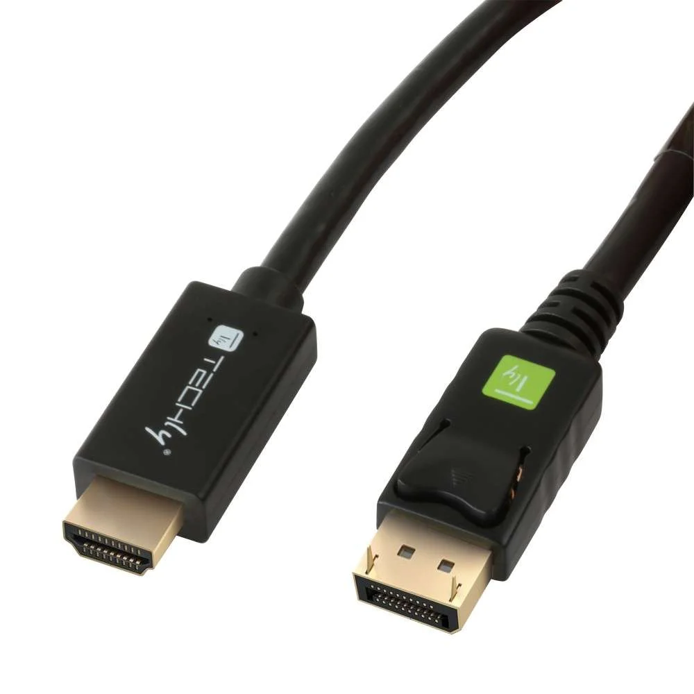 Techly Displayport 1.2 Auf Hdmi Kabel Schwarz 2m