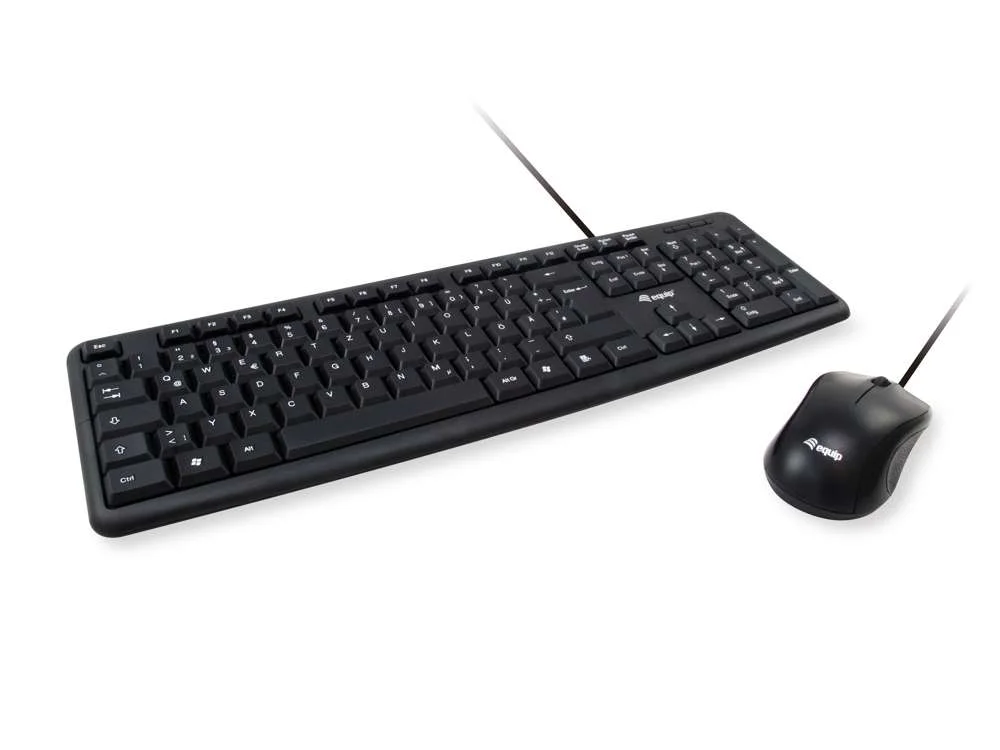 Equip Kabelgebundene Kombi Keyboard+Mouse, Schwarz, Italieni