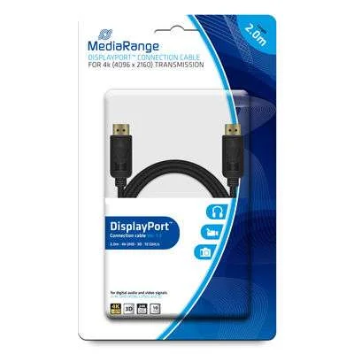 Mediarange Mrcs159 Cabo Displayport 2 M Preto