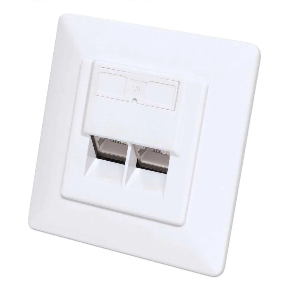 Intellinet 2-Port Cat6a 10g Rj45-Unterputzdose Stp Wei&szlig;
