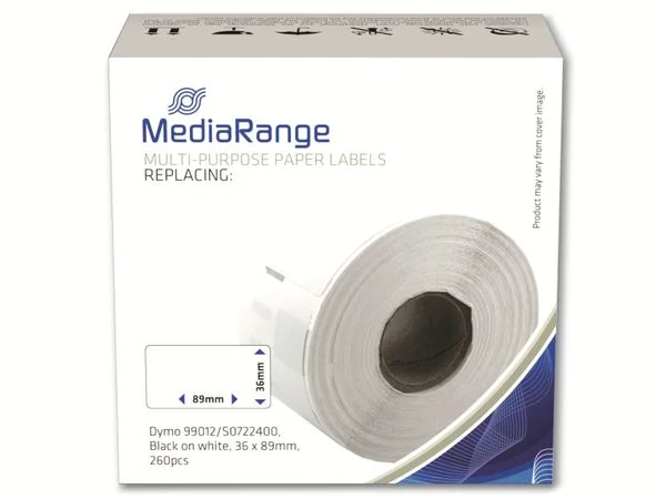 Mediarange Ge Schriftband 36x89mm Schw/Wei&szlig; Dymo .