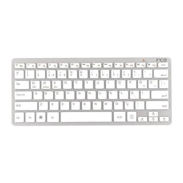 INCA IBK-569BT TECLADO BLUETOOTH MET&Aacute;LICO, PRATEA.