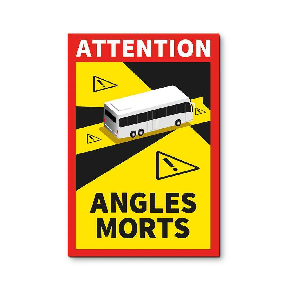 Pack 3 Adesivos "Angles Morts" &Ocirc;nibus 17x25cm
