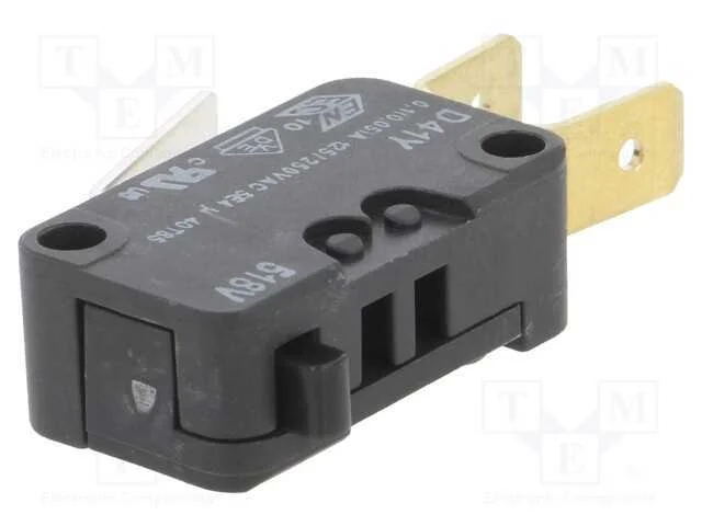 Microinterruptor Snap Action, Sem Alavanca, Spdt, 0,1a/250vac