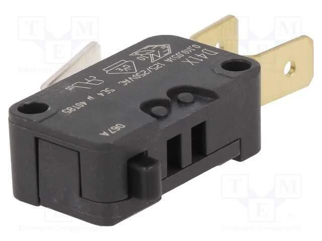 Microinterruptor Snap Action, Sem Alavanca, Spdt, 0,1a/250vac