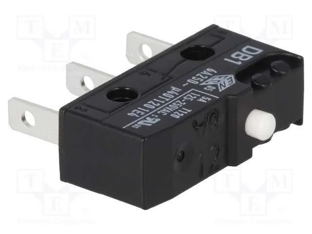 Microinterruptor Snap Action, Sem Alavanca, Spdt, 6a/250vac