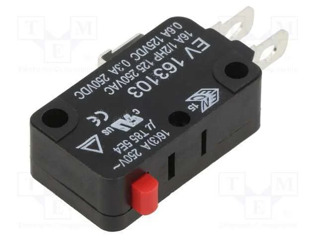 Microinterruptor SNAP ACTION, sem alavanca, SPDT,.