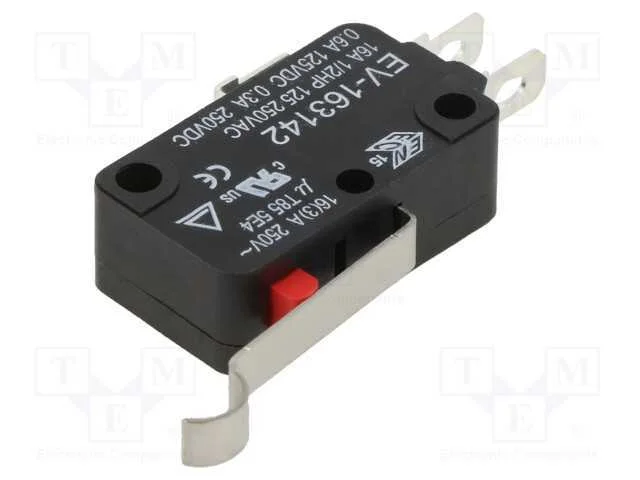 Microinterruptor Snap Action, com Alavanca Que Simula Um Rolo