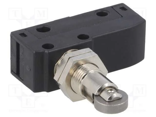Microinterruptor SNAP ACTION, com rolo longitudin.