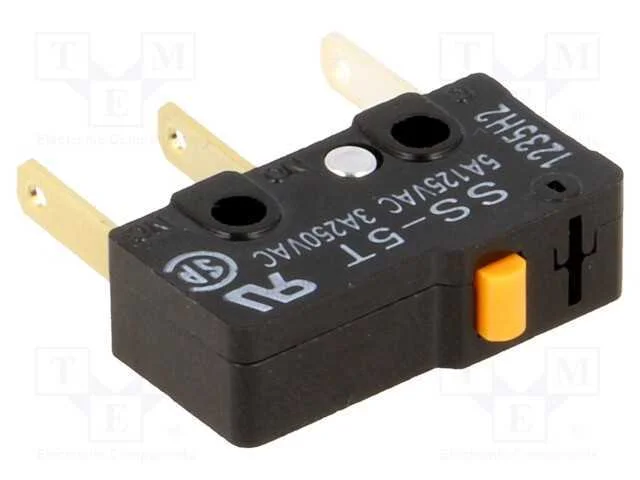 Microinterruptor Snap Action, Sem Alavanca, Spdt, 5a/125vac
