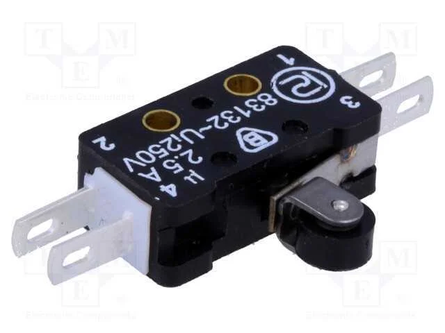 Microinterruptor Snap Action, com Alavanca (Com Rolo), On-(On)